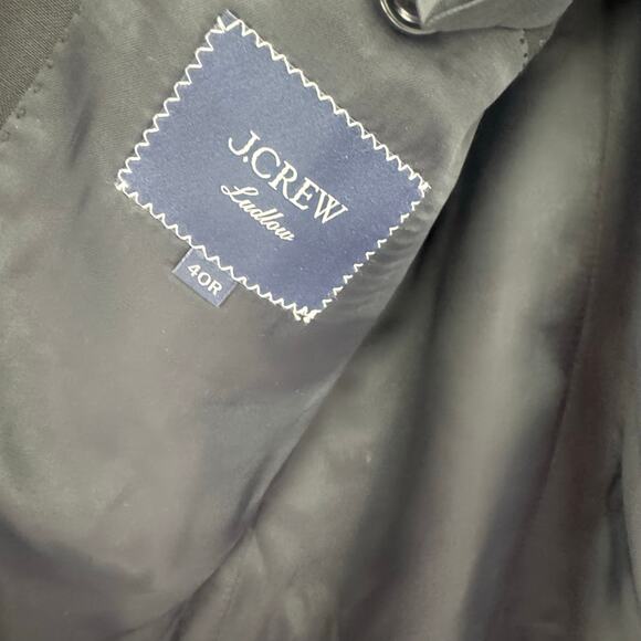 J. Crew Ludlow Slim-Fit Suit Jacket Long Sleeves Italian Wool Black Size 40R NWT - Picture 9 of 14